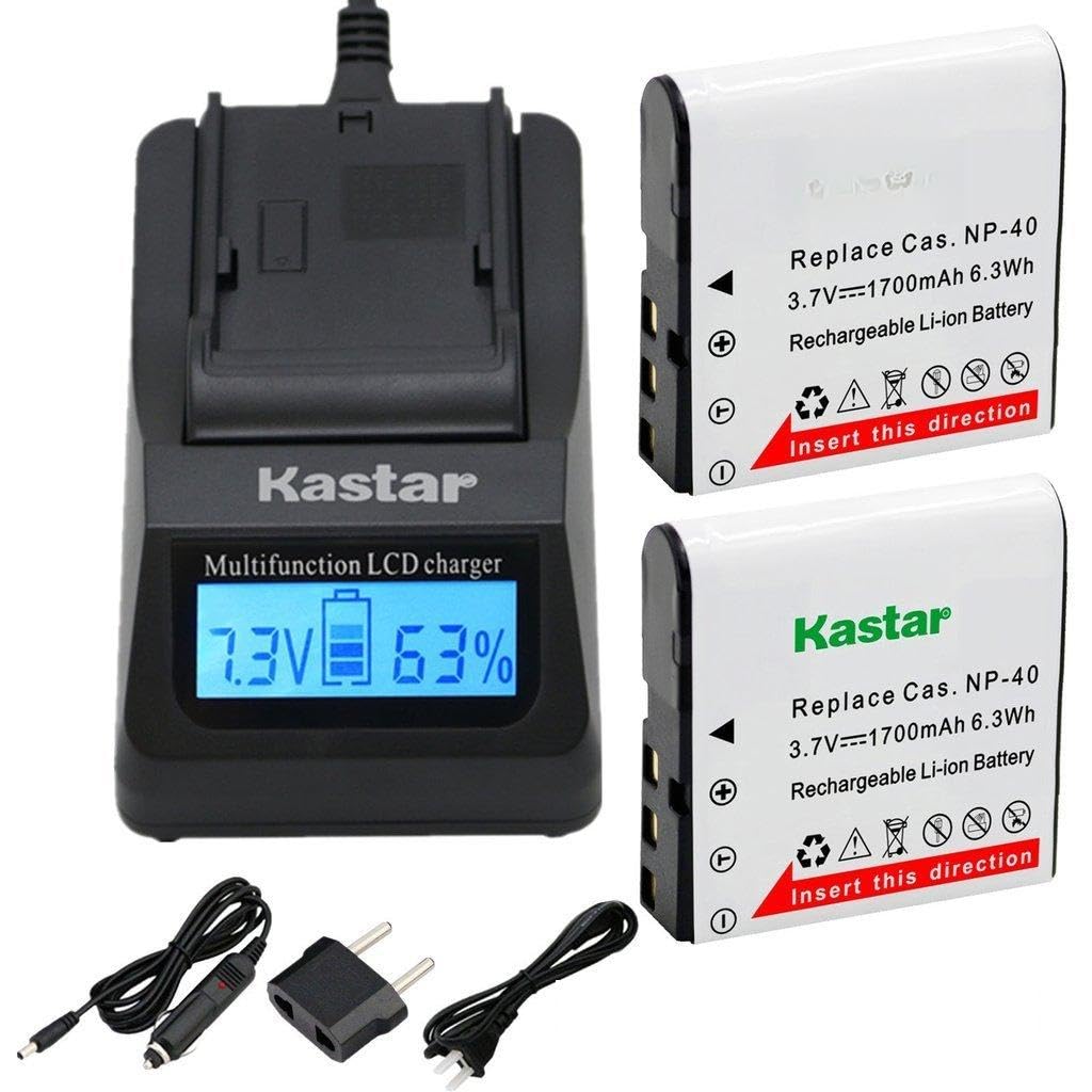 Kastar Ultra Fast Charger(2X faster) Kit and CNP-40 Battery (3-Pack) for Kodak LB-060 AZ521 AZ361 AZ501 AZ522 AZ362 AZ526, HP D3500 SKL-60 V5060H