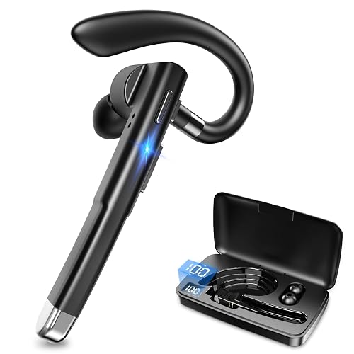 Bluetooth Headsets, Wireless Bluetooth Earbuds with 500mAh Charging Case, 100Hrs Talk Time Wireless Earpiece, Hands-Free Headphones Built-in Mic