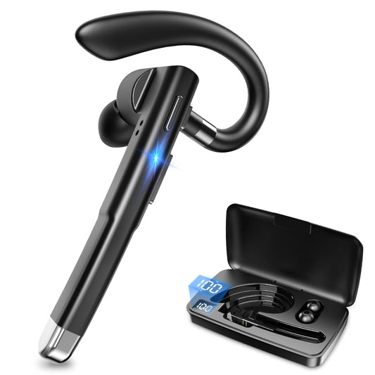 Bluetooth Headsets, Wireless Bluetooth Earbuds with 500mAh Charging Case, 100Hrs Talk Time Wireless Earpiece, Hands-Free Headphones Built-in Mic