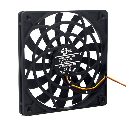 SXDOOL 120mm Slim Fan 120X12mm Thickness DC 12V with 3-Pin,for Computer Pc Case Quiet Silent Cooling