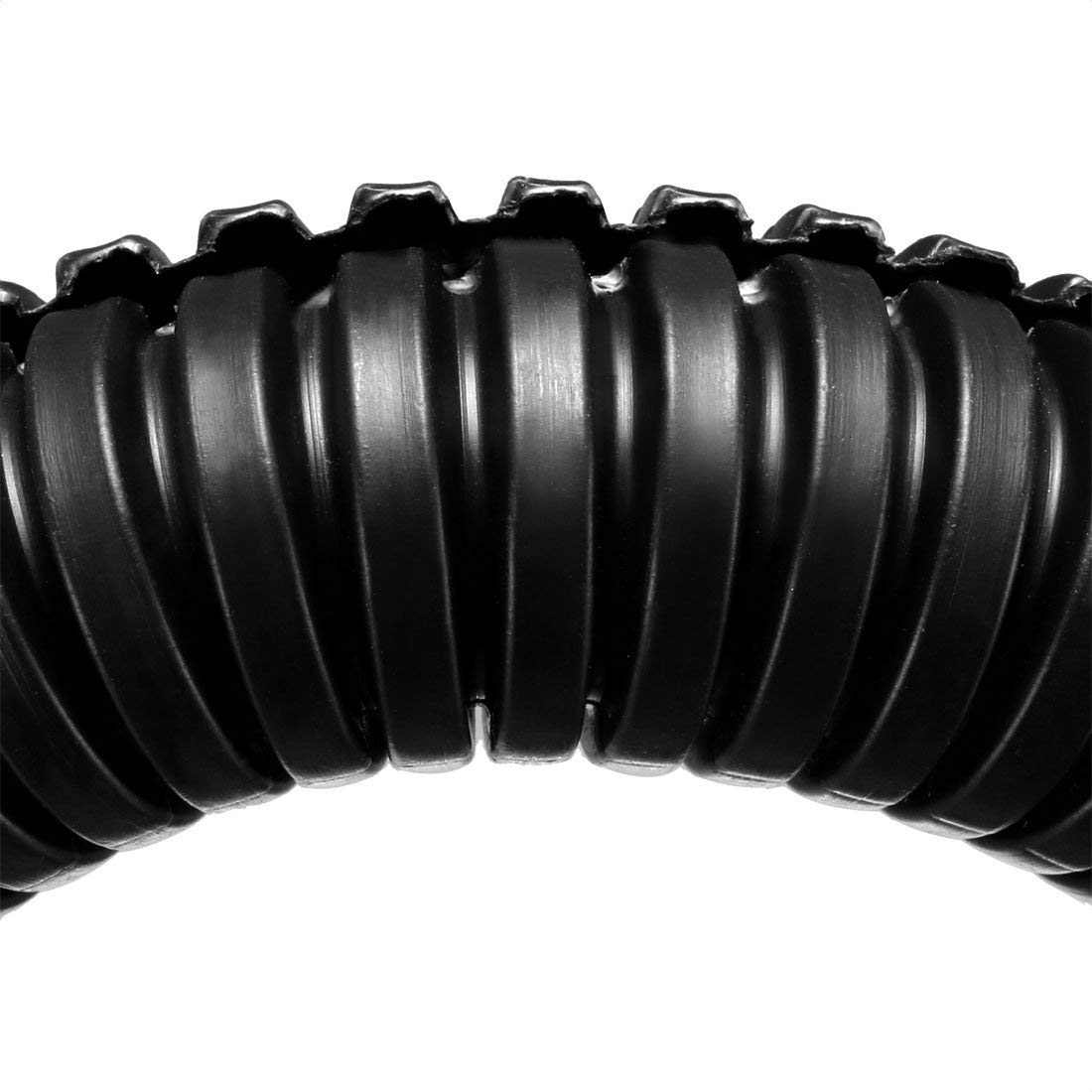 YXQ Split Wire Loom Black 25 Ft 3/4-inch ID Polyethylene Bellows Pipe Preservative Flexible Tube for Electric Conduit Liquid