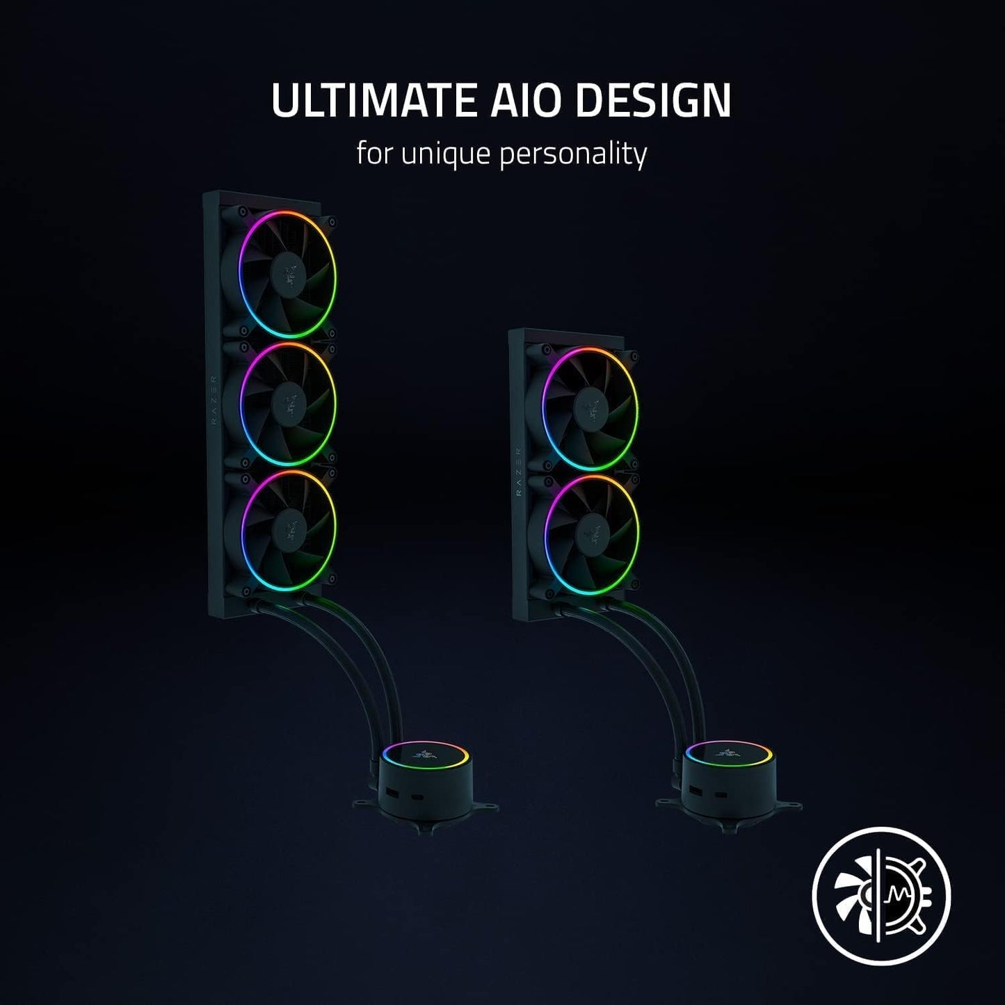 Razer Hanbo Chroma RGB All in One Liquid Cooler aRGB Pump Cap: AIO Design - Quiet, Powerful aRGB Fans - PWM Fan Controller Support - Intel LGA 115X