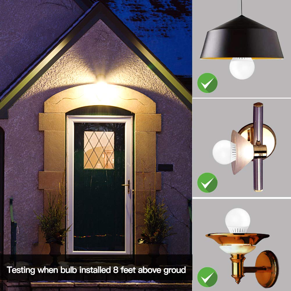 Elrigs Motion Sensor Light Bulb with Dusk to Dawn, E26 Base, 7W LED(60W Equivalent), Warm White(3000K), Motion Sensitivity, Time and Twilight Setting