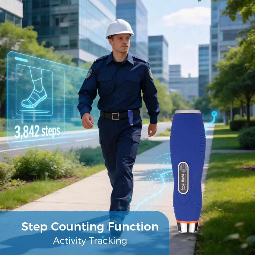 JWM iButton Guard Tour System with Flashlight, Security Patrol Wand with Free Cloud & Standalone Software, Alarm Clock and Pedometer for Hotel
