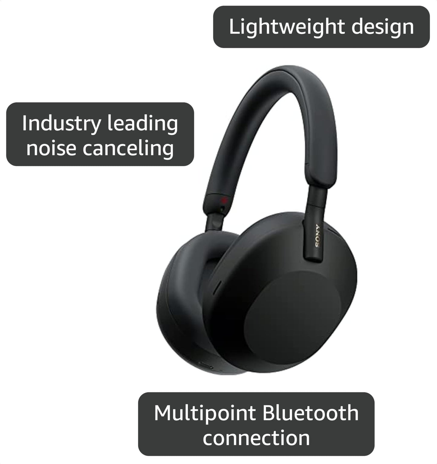 Sony WH-1000XM5/B Wireless Industry Leading Noise Canceling Bluetooth Headphones (Renewed)