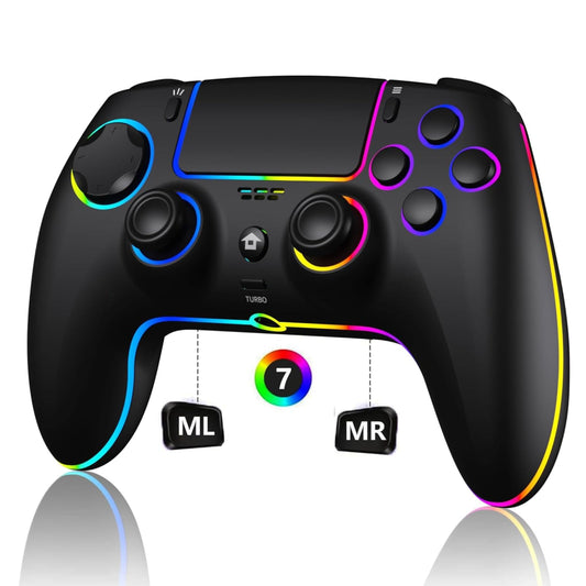 SZDILONG Wireless Controller with 7 Colors RGB Light for PS5 Pro/Slim,MAC,iOS,Steam,PC Windows/Android 10 and Above,Support