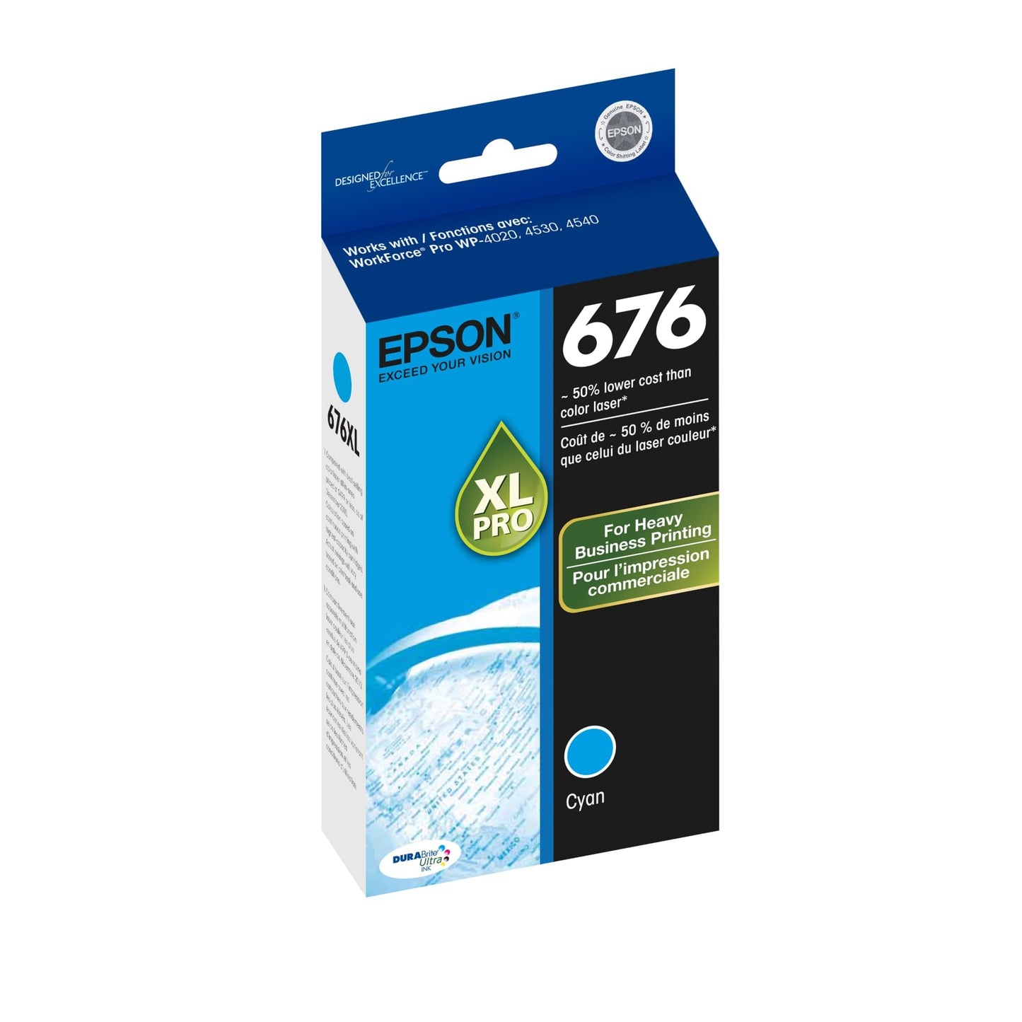 Epsona T676Xl220 (676) Durabrite Ultra High-Yield Ink, Cyan