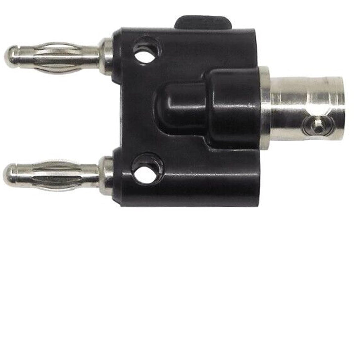 Lagogia 4mm BNC Female to 2X 4mm Dual Banana Male Coaxial RF Binding Post Adapter Connector, Pack of 4