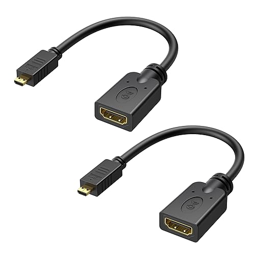 Cable Matters 2-Pack Micro HDMI to HDMI Adapter - 6 Inches, with 4K and HDR Support for Raspberry Pi 4 and Raspberry Pi 5