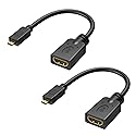 Cable Matters 2-Pack Micro HDMI to HDMI Adapter - 6 Inches, with 4K and HDR Support for Raspberry Pi 4 and Raspberry Pi 5
