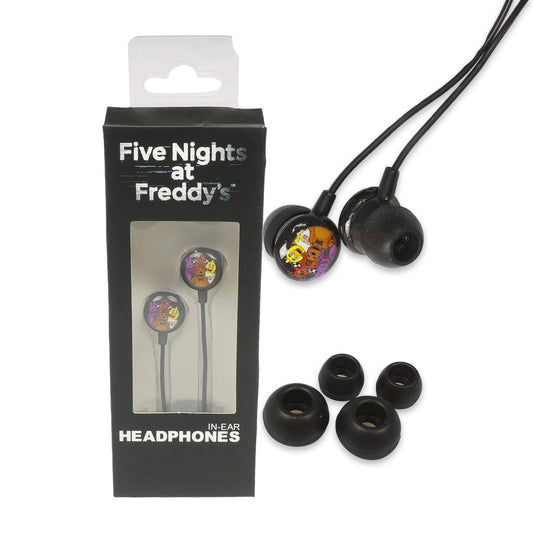 Bioworld Five Nights at Freddy's FNAF Black In-Ear Headphones Earbuds