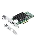 H!Fiber 10Gb RJ45 PCI-E Network Card NIC, Compare to Intel X550-T1, with Intel X550-AT Chip, Single RJ45 Port, PCI Express 3.0 X4, Ethernet Converged