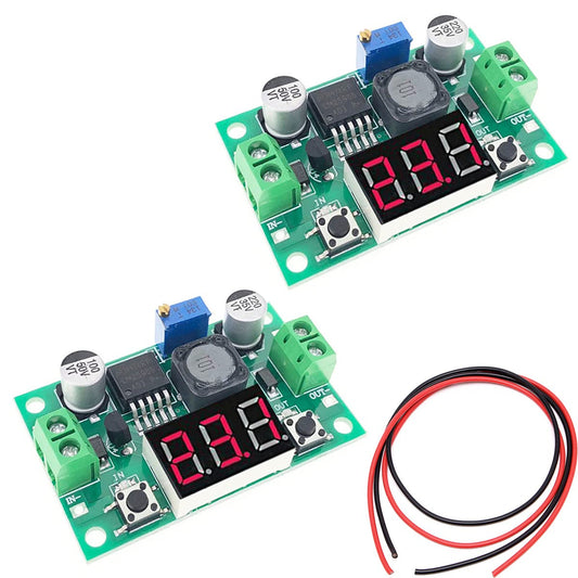 DAOKI 2Pcs Buck Converter LM2596 LED Step-Down Power Supply Module Adjustable DC-DC Convert Module 4.0-40V Input to 1.25-37V Output with LED…