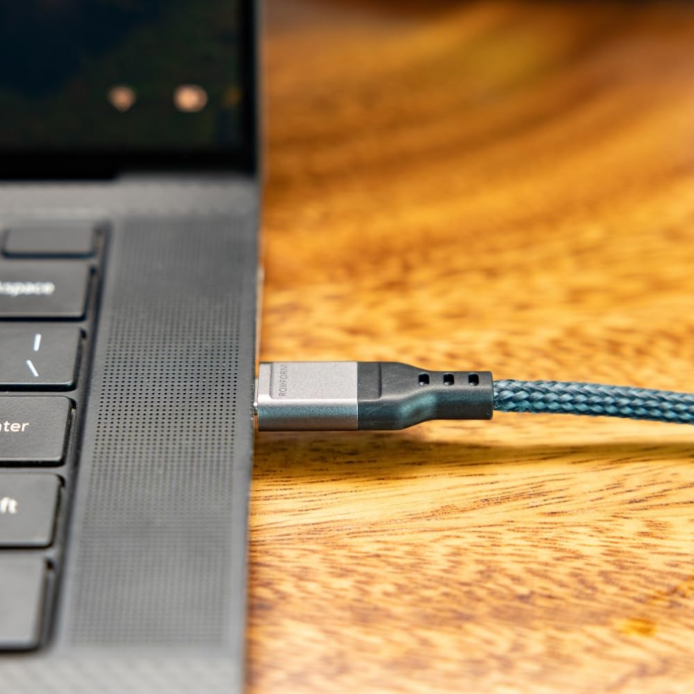 Rokform - PowerTrip 100W USB-C Charging Cable, 2m (6.6 ft), Fast Charging Braided Cable, 5,000 Bend Tested, for iPhone 15s, Galaxy S23s, or Any USB C