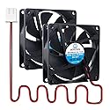 WINSINN DC 80mm Fan 24V 8020 Dual Ball Bearing Brushless Cooling 80x20mm 2PIN (Pack of 2Pcs)