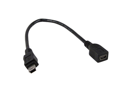 YCS Basics Black 6 Inch USB Mini B Male to Female Cable
