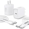 USB C Charger Type C Fast Charging 2 Pack 25W Chargers Block with 2 Pack 6FT USB C to C Cable for iPhone 17 Pro/Pro Max/Air/16 15 Pro/Pro