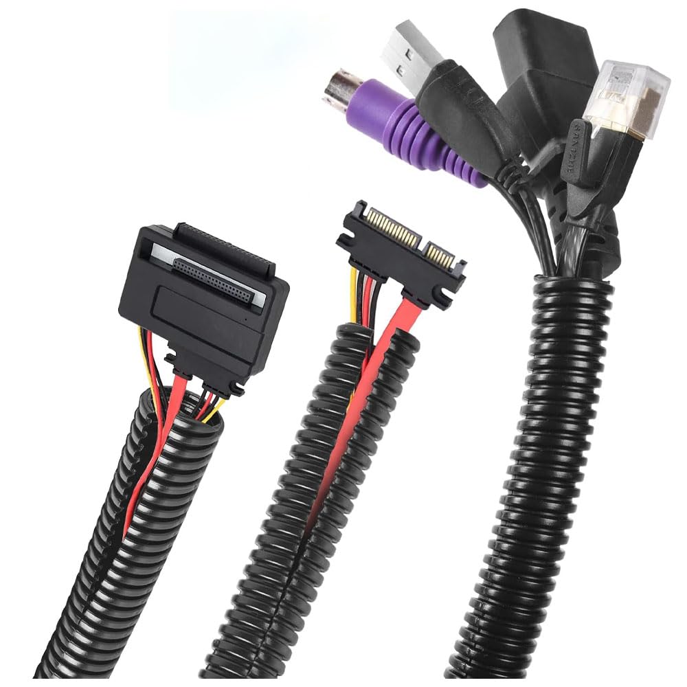 1/4"-32.8ft Split Wire Loom Tubing Cable Management Conduit Flexible Covers Cord Protectors