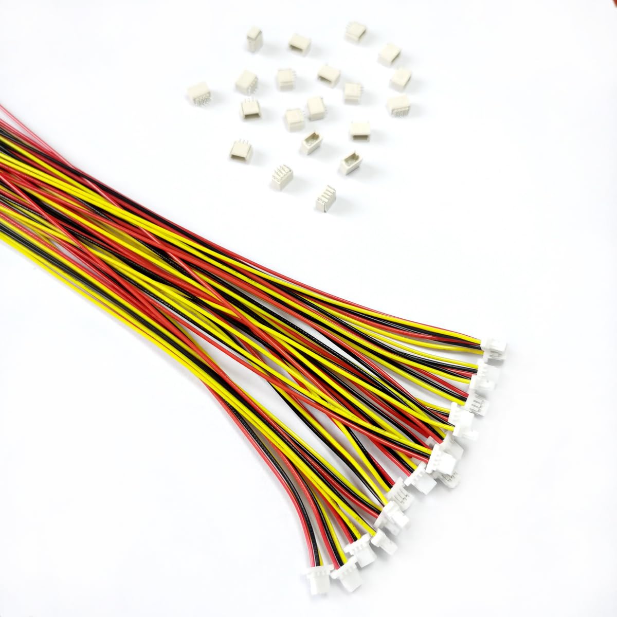 BOJOUL 20 Sets JST SH 1.0mm 3-Pin Male Connector and 28AWG Female Connector Plug with Wire Cable 20cm Used in PCB Toys Household Appliances etc