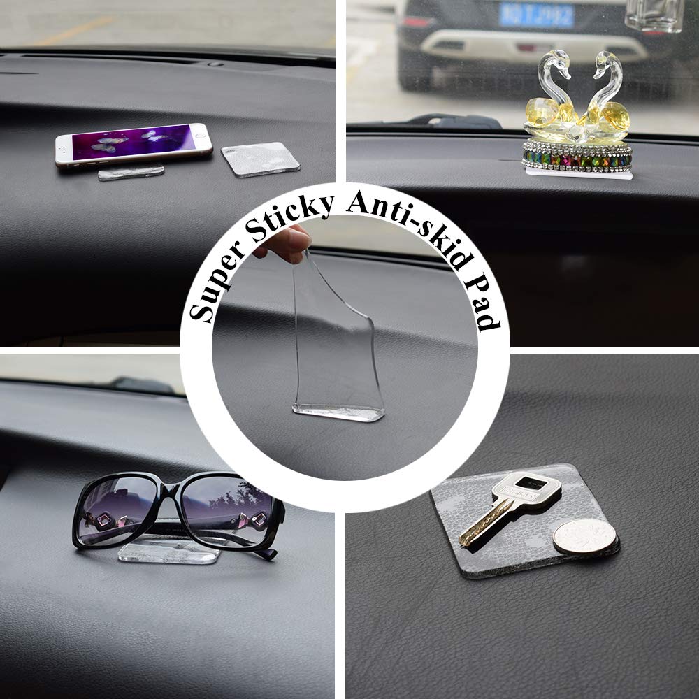 ZC GEL Sticky Gel Pads (10 Pack), As Seen On TV Removable Traceless Gripping Pad Washable Reusable Anti Slip Pad for Car Dashboard Office Home Stick
