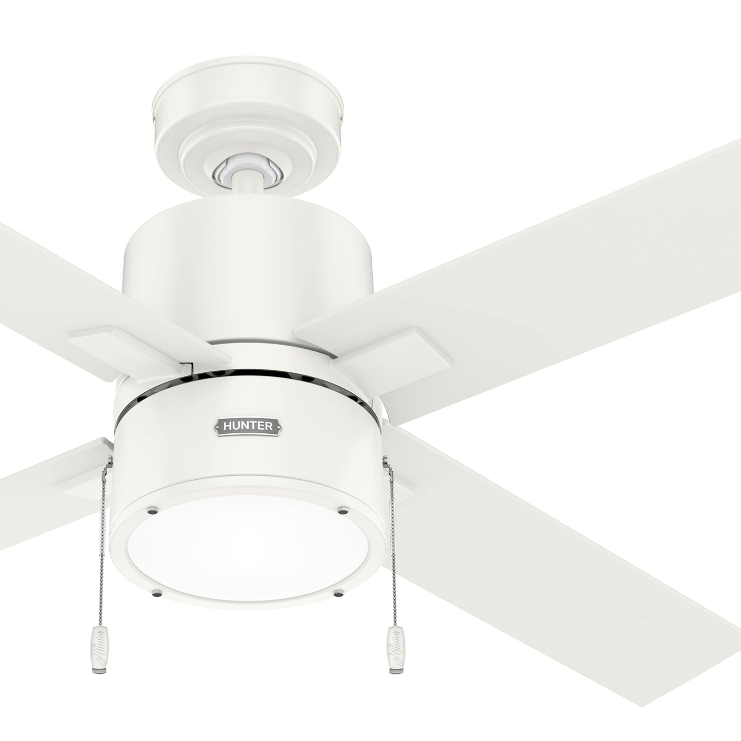 Hunter Fan 52 Inch Casual Fresh White Finish Indoor Ceiling Fan With LED Light Kit and Pull Chain (Renewed)