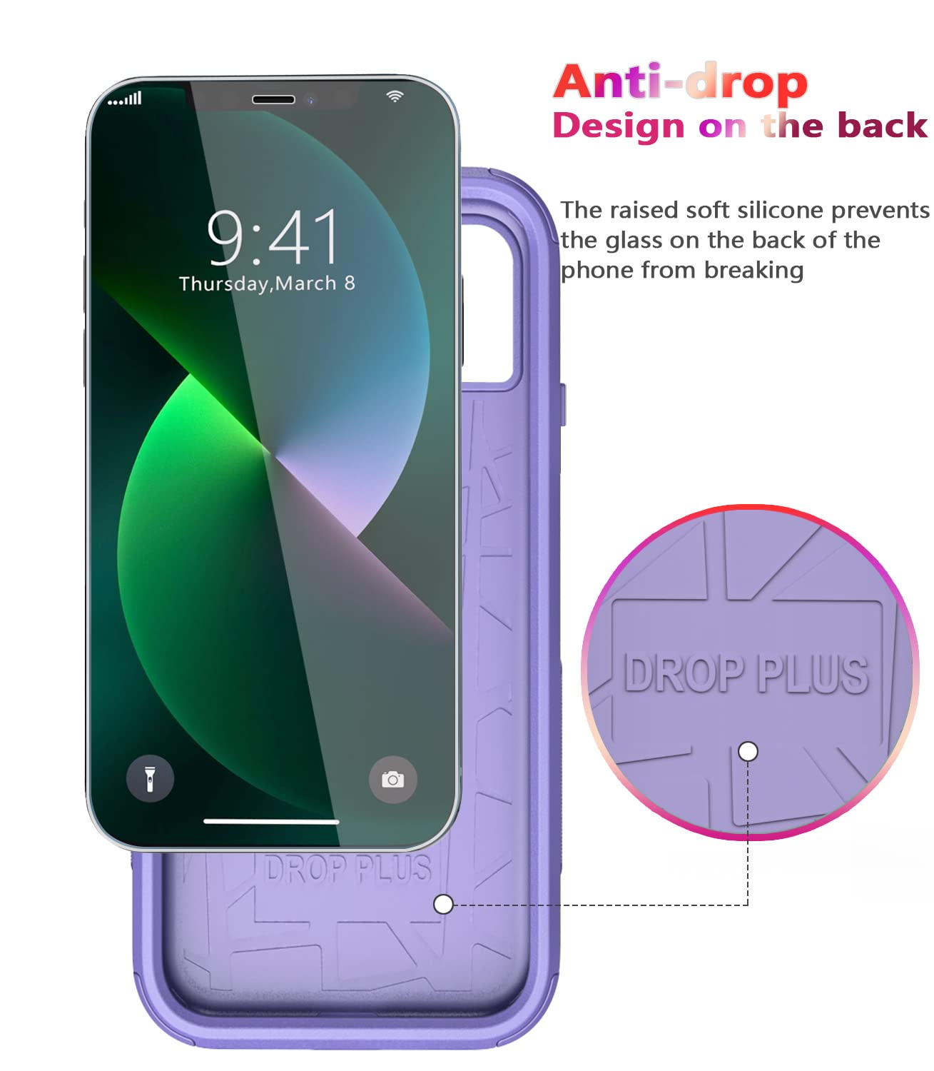 Diverbox for iPhone 13 Case [Shockproof] [Dropproof] [Tempered Glass Screen Protector + Camera Lens Protector],Heavy Duty Protection Phone Case Cover
