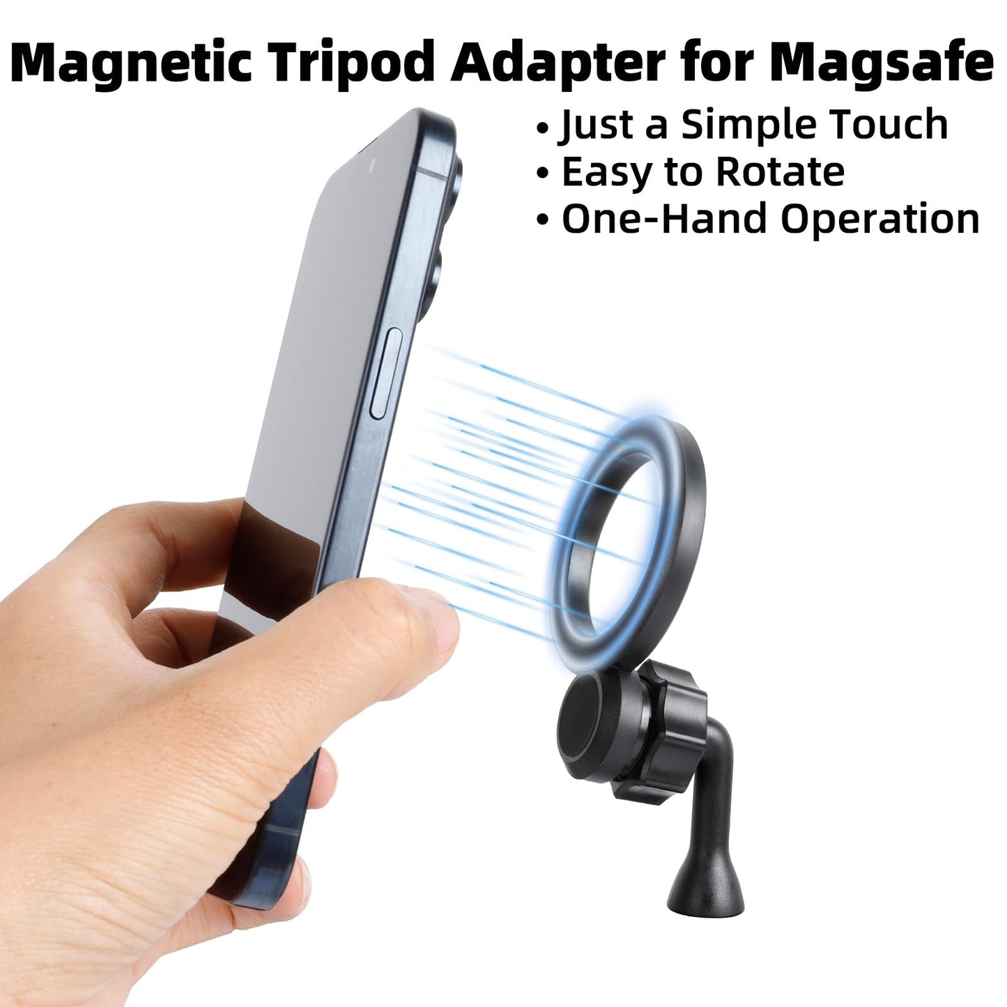 FPN Magnetic Tripod Holder Mount Adapter for MagSafe, Magnet Phone Holder Adapter with 1/4"-20 Screw Hole for iPhone 12 13 14 15 16 Plus Pro Max All