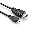 AlyKets HDMI to Micro HDMI Cable,6Ft 4K 1080ti 3D HDMI Cord for Gopro Hero 4/5/ 6/7 Black,Raspberry Pi 4, Nikon Coolpix D3400 D3500,Sony A6000 Camera