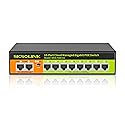 POE Switch, 10 Port Gigabit Switch, Easy Smart Cloud Managed Switch/Ethernet Splitter for Small Bessiness/Home Network & Power Management, Fanless