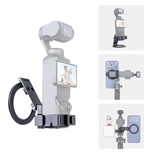 Xixan Pocket 3 Magnetic Mount Stand, Aluminium Alloy Expansion Cage Camera Holder with Cold Shoe and 1/4'' Mount, Adjustable Magnet Adapter for DJI
