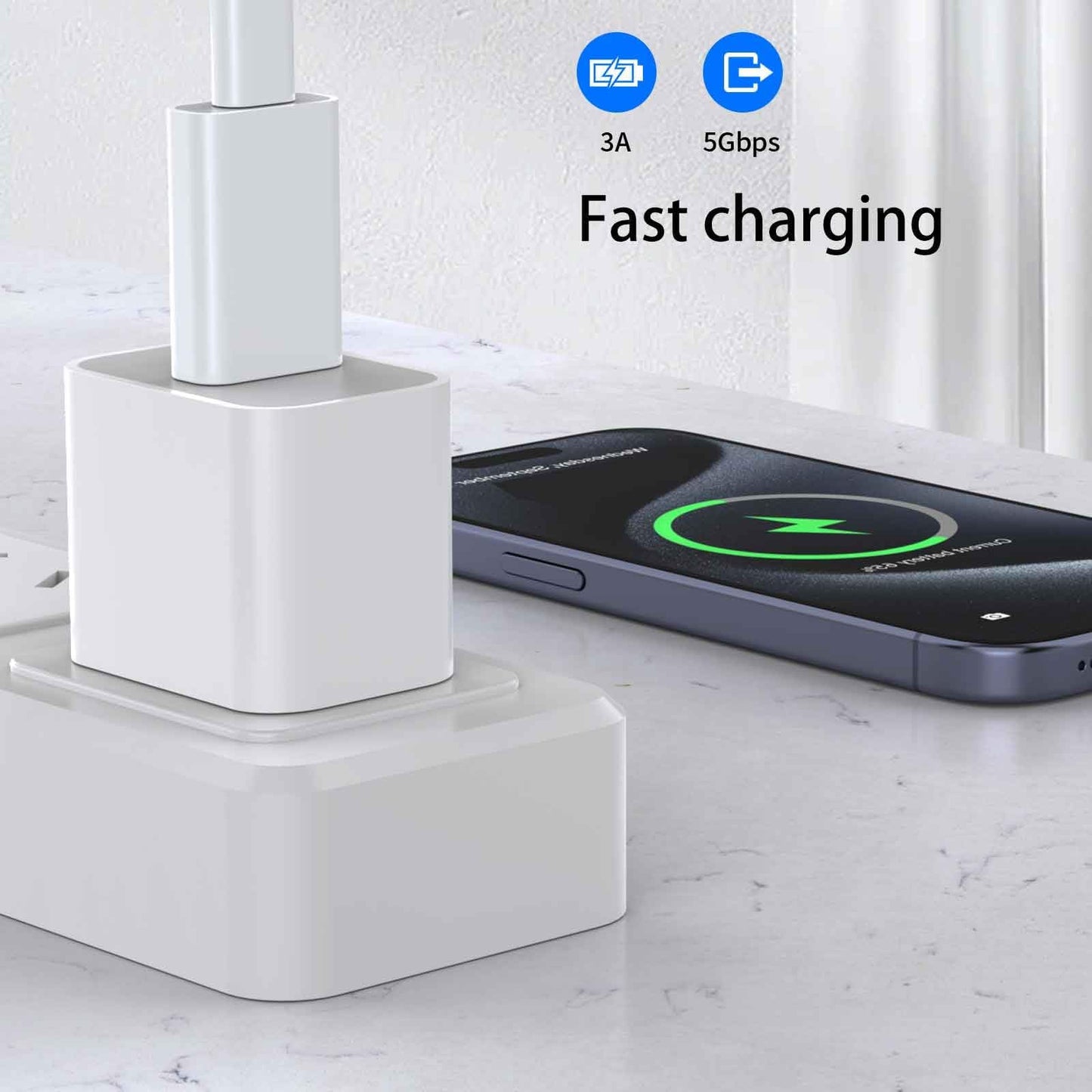 Fidioto USB to USB C Adapter Compatible with iPhone 16 15 14 13 12, Car, Apple MagSafe Watch Mini Wall Plug,iPad,Galaxy,Pixel 7 6 5,CarPlay etc…