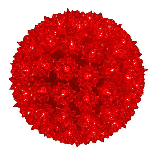 Novelty Lights 10in 150 Light Starlight Sphere, Red, Extra Large Ornament Ball Light, 5ft Hanging Cord with S Hook, 12ft Power Cord with Stackable