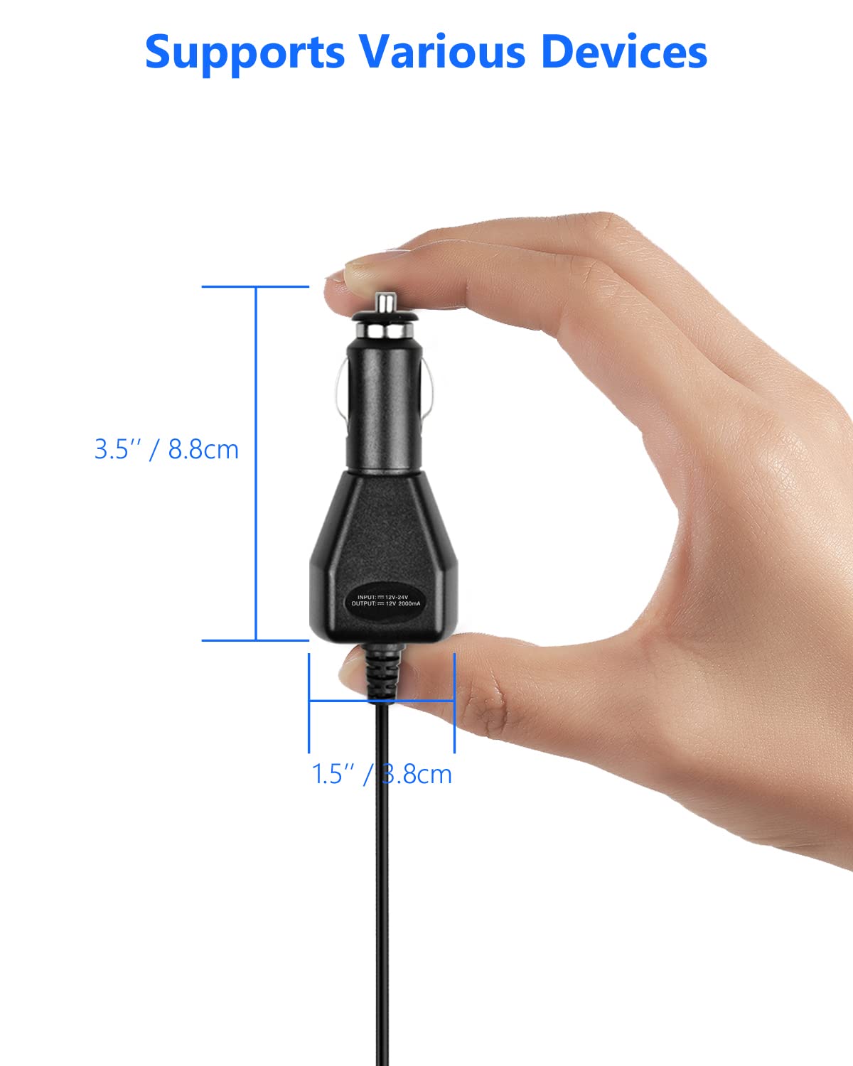 DC 12V Car Charger for Portable DVD Player, Replacement Car Cigarette Lighter Adapter Power Cord for Sylvania/DBPOWER/UEME/HDJUNTUNKOR/DRJ Portable