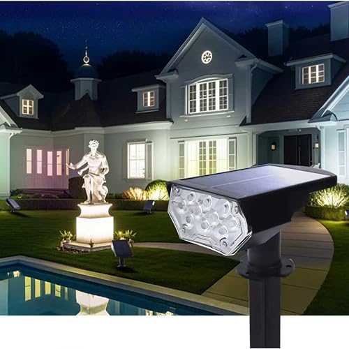 1 Pack Solar Spot Lights Outdoor Waterproof, 20 LEDs Bright Landscape Spotlights Dusk to Dawn, Cool White Adjustable Uplights for Yard Tree House