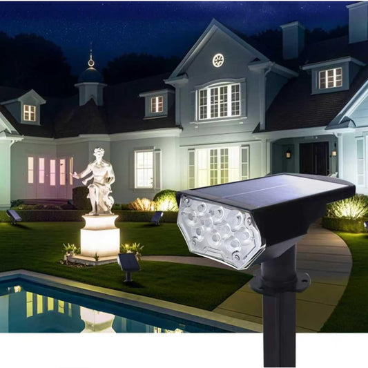 1 Pack Solar Spot Lights Outdoor Waterproof, 20 LEDs Bright Landscape Spotlights Dusk to Dawn, Cool White Adjustable Uplights for Yard Tree House