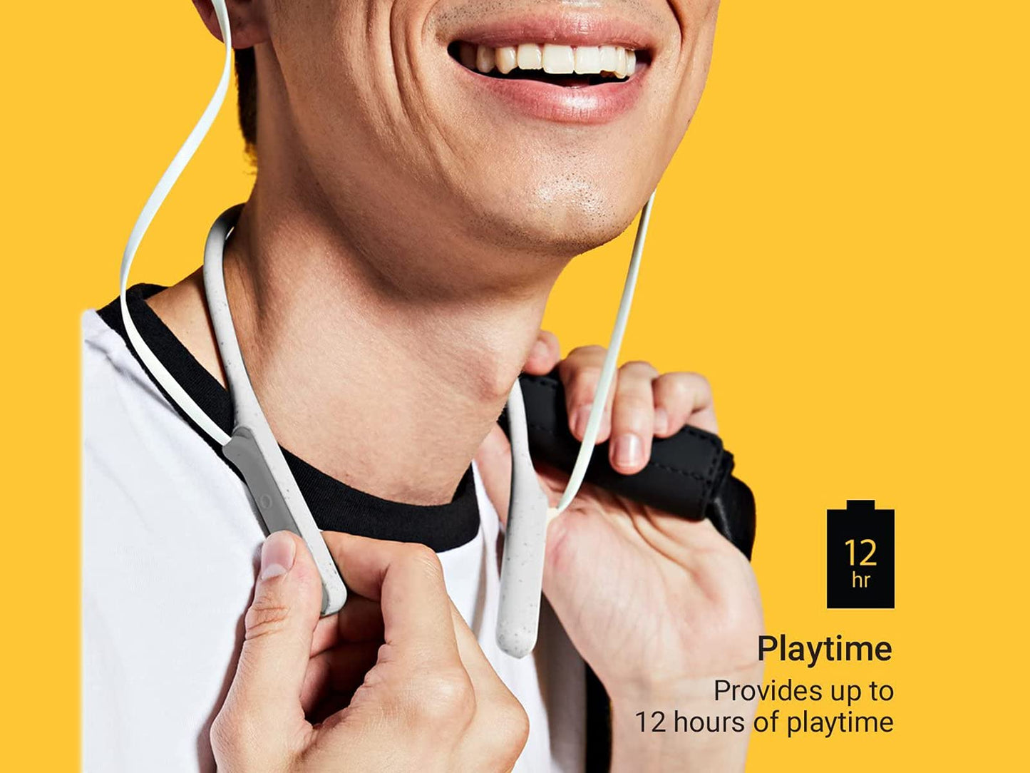 Jam Tune In Bluetooth Neckband Style Headphones 30 ft. Range, 12 Hour Playtime, Hands-Free Calling, Sweat and Rain Resisitant IPX4 Workout Earbuds…