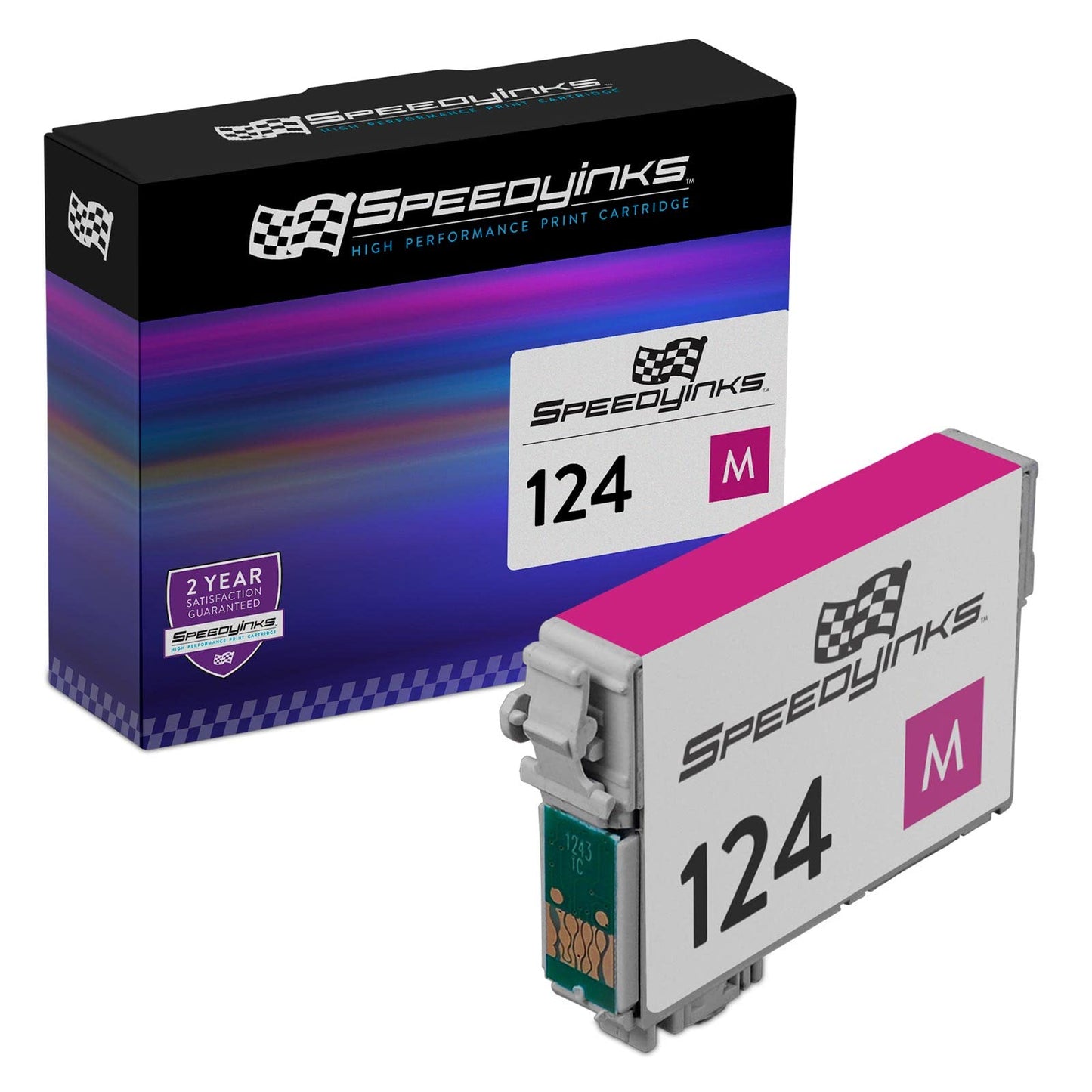 SPEEDYINKS Remanufactured Ink Cartridge Replacement for Epson 124 (Single Magenta Cartridge) Compatible with Epson Stylus NX125 NX127 NX420 323 320