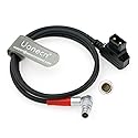 Uonecn for Anton Bauer Power Cable for Zacuto Gratical Eye Viewfinder D-Tap to Rotatable Right Angle 2-Pin Male Cord