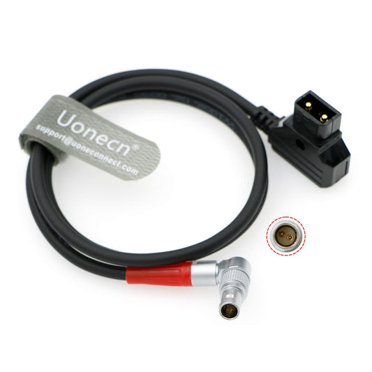Uonecn for Anton Bauer Power Cable for Zacuto Gratical Eye Viewfinder D-Tap to Rotatable Right Angle 2-Pin Male Cord