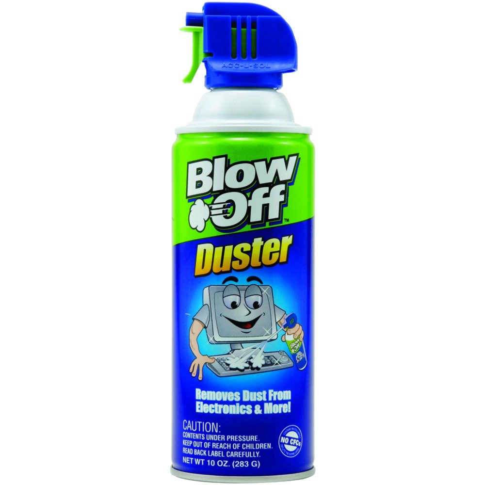 Blow Off Air Duster Can with Nozzle, 10 oz., Blue/Green - 9962