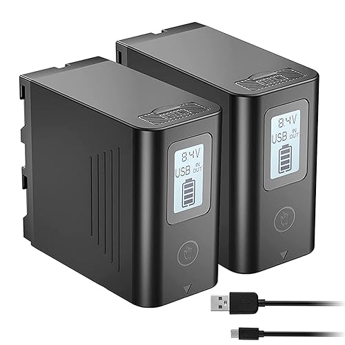 JYJZPB 2 Pack NP-F970 Battery Compatible for Sony NPF970 NP-F960 NP-F950 NP-F930 NP-F550 NP-F530 NP-F570 and Sony Handycams, Upgraded NP F970 Battery