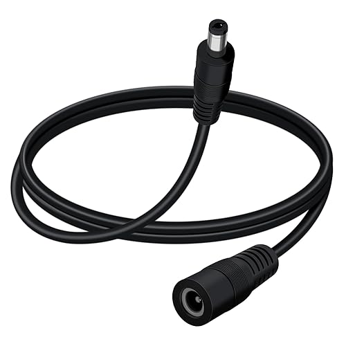 YINGAYOU DC Power Extension Cable 5.5mmx2.1mm 18AWG DC Cable Male to Female 5V 6V 9V 12V 24V 3A for Security Cameras, DVR, Router, Printer, LED Strip