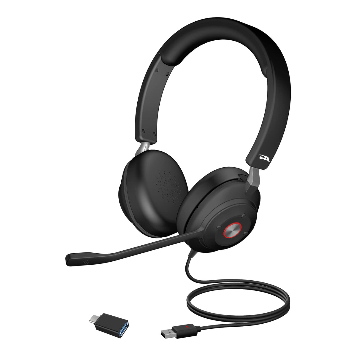 Cyber Acoustics HS-2000 USB Headset, UC Optimized, Earcup Controls