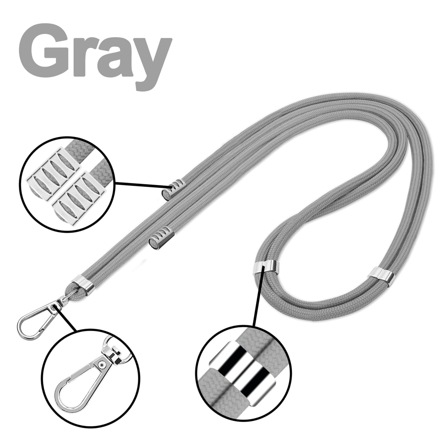Lousrnman Cell Phone Lanyard, Universal 5× Phone Crossbody Lanyard for Men and Women, 5× Wrist Phone Strap and 10× Upgraded Connectors Compatible