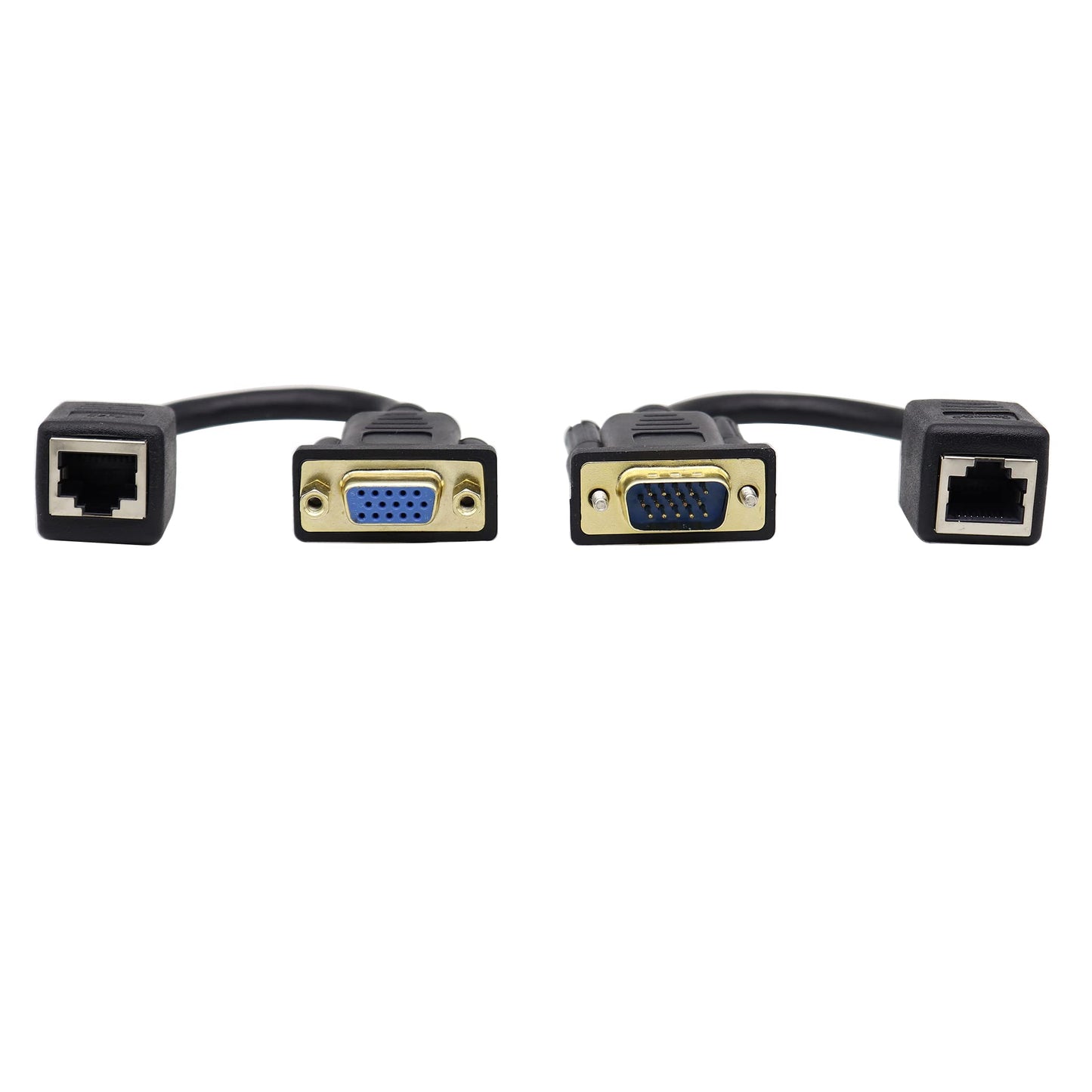 ZUYOOK VGA to RJ45 Adapter Cable RJ45 to VGA Cable, VGA 15-Pin Port Female&Male to RJ45 Female Cat5/6 Ethernet LAN Console for Multimedia