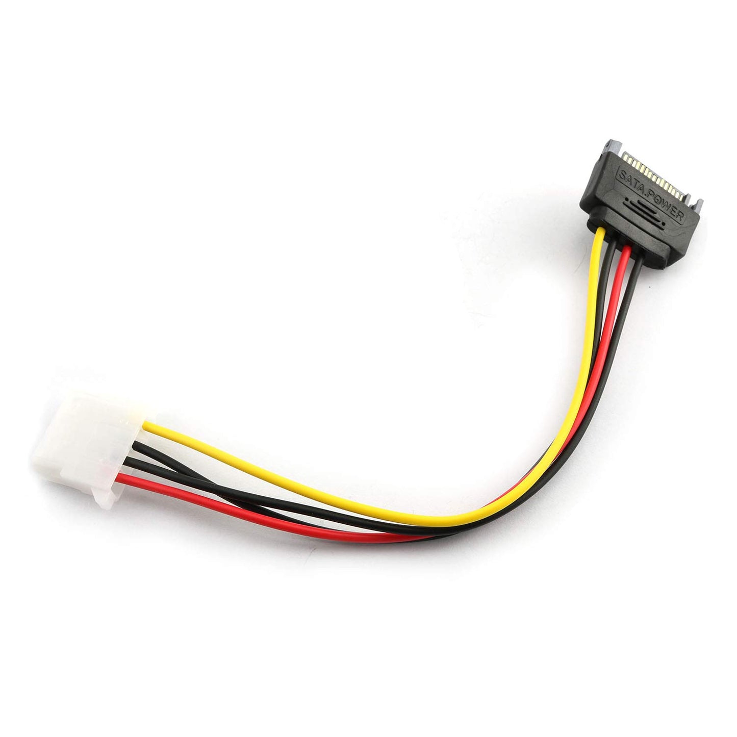 RLECS 2pcs SATA Male to IDE Molex 4Pin Female HDD Extension Power Adapter Cable 15 Pin 20cm for Serial ATA Hard Drives and CD ROM Drives