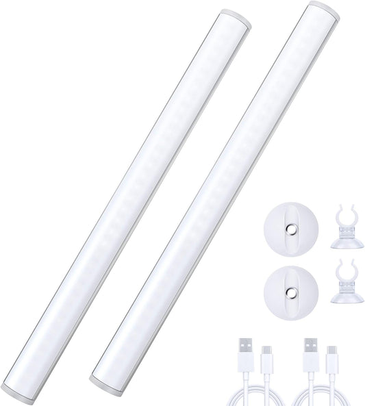 Benature LED Mirror Lights Portable Rechargeable Vanity Light 3 Brightness Touch Control Makeup Light for Bathroom Dressing Room 2 Packs
