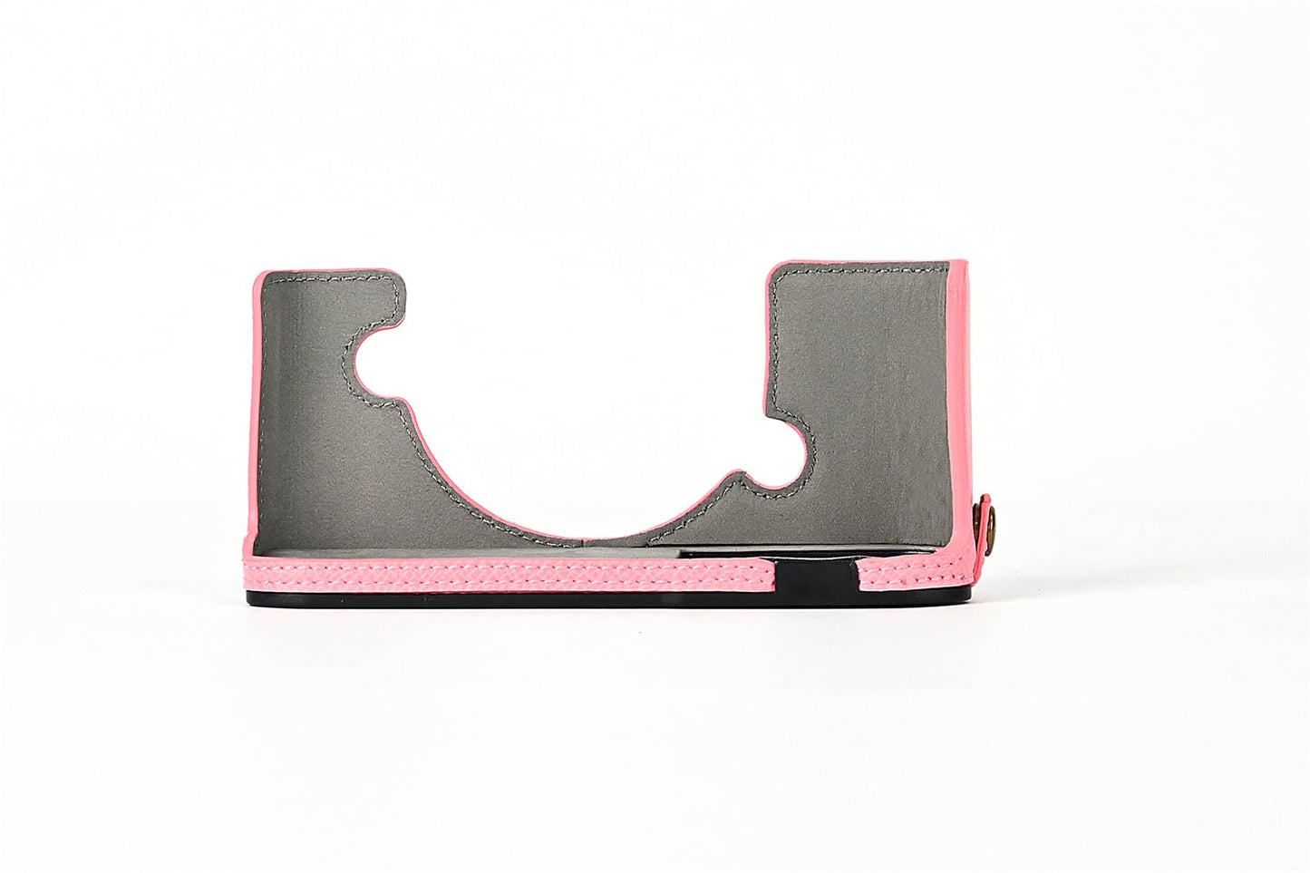 Z fc Case, BMAOLLONGB Handmade PU Carbon Fibre Leather Half Camera Case Bag Cover Bottom Opening Version for Nikon Z fc with Hand Strap (Pink)