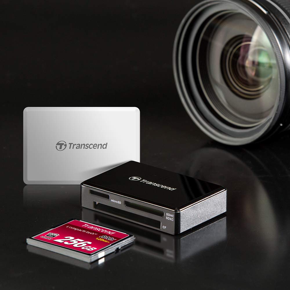Transcend All-in-1 Multi Card Reader, Black, SDHC / SDXC / microSDHC / SDXC / CF UDMA, Black - TS-RDF8K2