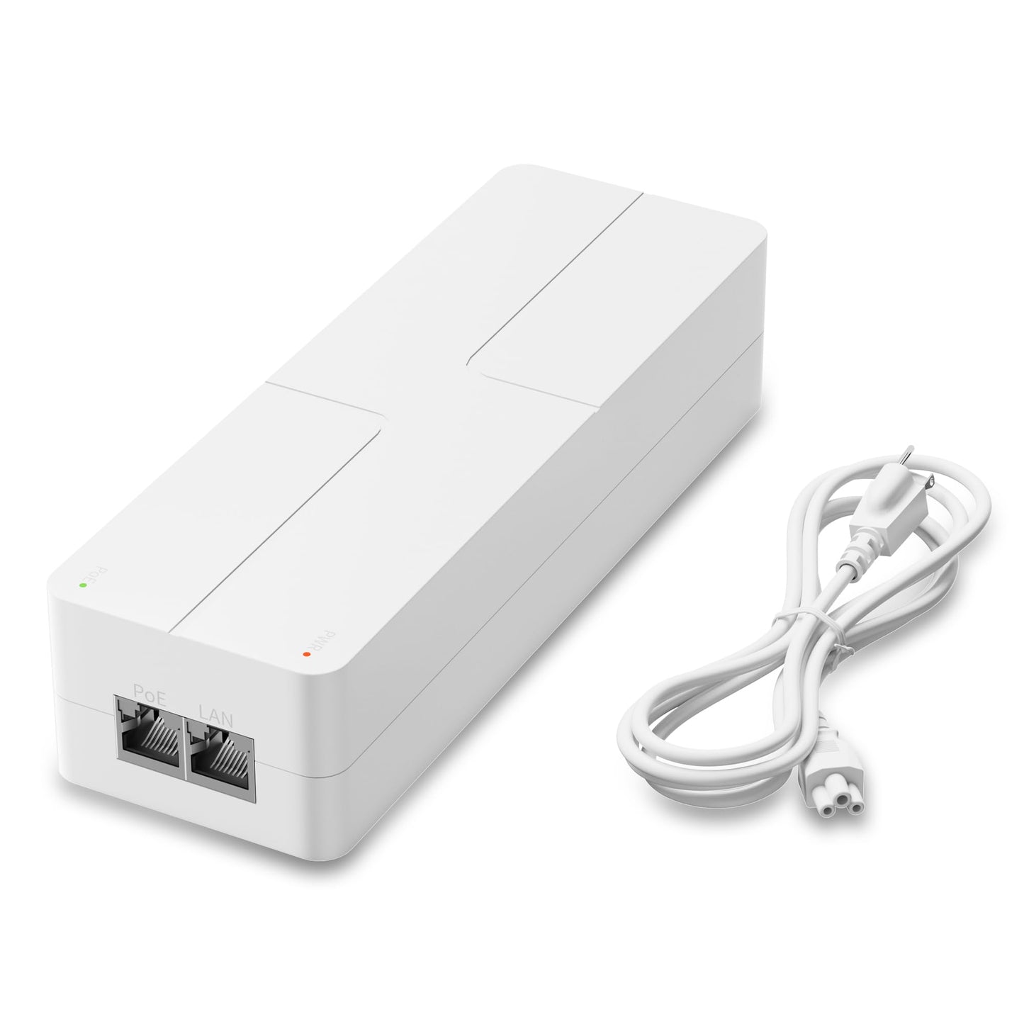 2.5G PoE++ Injector, 90W IEEE 802.3bt/af/at Injector Adapter, 100/1000/2500Mbps, Up to 100m(328ft) Transmission, Plug & Play, Wall Mountable for IP